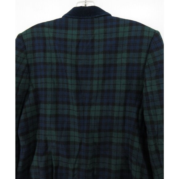 VINTAGE Pendleton Blazer 10 Blue Virgin Wool Watch Tartan Plaid * - Picture 7 of 11